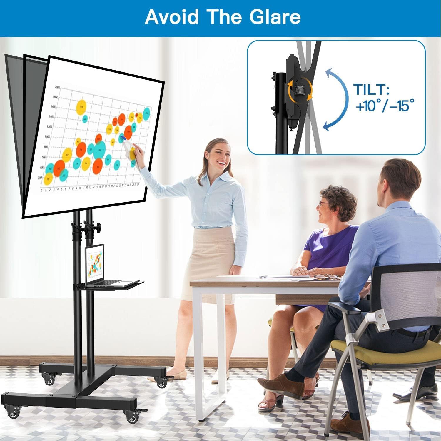 imagePERLESMITH Mobile TV Stand on Wheels for 3275 Inch FlatCurved Panel Screens