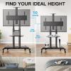 PERLESMITH Mobile TV Stand for 55-90 Inch Flat/Curved Screen TV