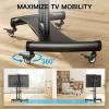 PERLESMITH Rolling TV Stand on Wheels for 32-83 Inch Screens up to 110lbs, Mobile TV Cart Height Adjustable Portable Outdoor TV Stand Tilt Rolling TV Cart with Shelf Max VESA 600x400mm PSTVMC03(32-85 Inch)