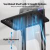 PERLESMITH Rolling TV Stand on Wheels for 32-83 Inch Screens up to 110lbs, Mobile TV Cart Height Adjustable Portable Outdoor TV Stand Tilt Rolling TV Cart with Shelf Max VESA 600x400mm PSTVMC03(32-83 Inch)