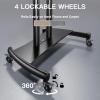 PERLESMITH Rolling TV Stand on Wheels for 32-83 Inch Screens up to 110lbs, Mobile TV Cart Height Adjustable Portable Outdoor TV Stand Tilt Rolling TV Cart with Shelf Max VESA 600x400mm PSTVMC03(55-90 Inch)