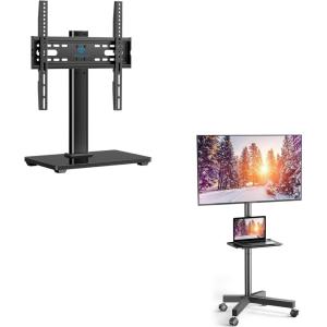 PERLESMITH Mobile TV Cart with Wheels for 23-60 Inch