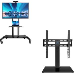 PERLESMITH Mobile TV Stand for 55-90 Inch Flat/Curved Screen TV