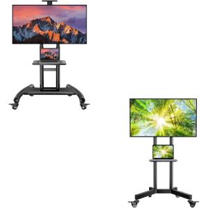 Rolling/Mobile TV Cart with Wheels for 32-82 Inch Rolling TV Stand for 32-85 Inch TVs