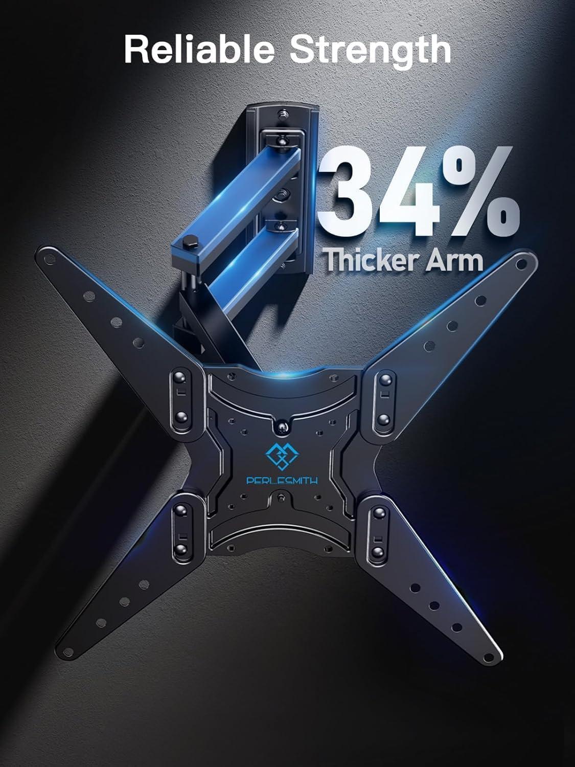 PERLESMITH Full Motion TV Wall Mount for Most 37-82 inch TVs up to 132 ...