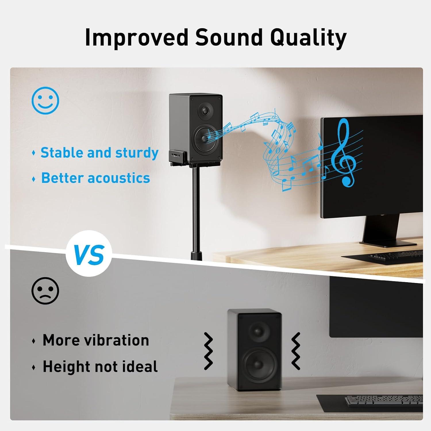 imagePERLESMITH Universal Speaker Stands Pair for Surround Sound up to 22LB 2756 Inch Bookshelf Speaker Stand for Klipsch Polk Yamaha amp Other Large Satellite Bookshelf Speakers Studio MonitorsWeight 11 LBS