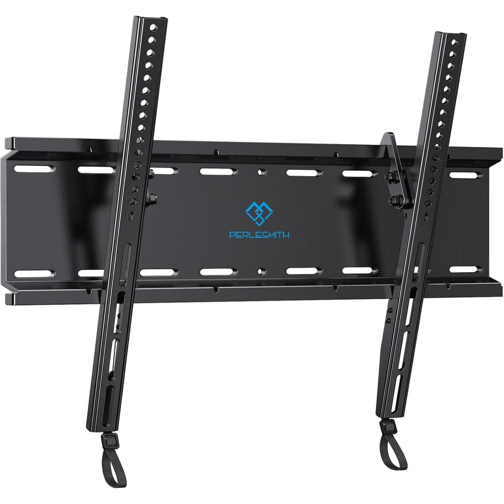 imagePERLESMITH Fixed TV Wall Mount Bracket Low Profile Design for Most 2660 inch LED LCD OLED4K Flat Screen TVs up to 115lb Ultra Slim Fixed TV Mount with Max VESA 400x400mm Fits 16 inch Wood StudBlack
