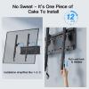 PERLESMITH Fixed TV Wall Mount Bracket, Low Profile Design for Most 26-60 inch LED LCD OLED-4K Flat Screen TVs up to 115lb, Ultra Slim Fixed TV Mount with Max VESA 400x400mm Fits 16 inch Wood Stud(Black)