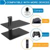 PERLESMITH Floating Wall Mounted Shelf AV Mount Shelf – Holds up to 16.5lbs – DVD DVR Component Shelf with Strengthened Tempered Glass – Perfect for DVD Players, TV Box and Cable Box, PSDSK3(Black)