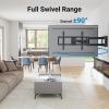 PERLESMITH Full Motion TV Wall Mount for Most 37-82 inch TVs up to 132 lbs, TV Mount with Dual Articulating Arms with Tilt and Extension, Fits 12″ 16″ Studs, Max VESA 600x400mm, PSLFK1(16″ wood studs – 37″-75″ full motion)