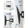PERLESMITH Full Motion TV Wall Mount for Most 37-82 inch TVs up to 132 lbs, TV Mount with Dual Articulating Arms with Tilt and Extension, Fits 12″ 16″ Studs, Max VESA 600x400mm, PSLFK1(16″ wood studs – 37″-70″ full motion)