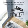 PERLESMITH Full Motion TV Wall Mount for Most 37-82 inch TVs up to 132 lbs, TV Mount with Dual Articulating Arms with Tilt and Extension, Fits 12″ 16″ Studs, Max VESA 600x400mm, PSLFK1(24″ wood studs – 42″-90″ full motion)
