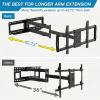 PERLESMITH Full Motion TV Wall Mount for Most 37-82 inch TVs up to 132 lbs, TV Mount with Dual Articulating Arms with Tilt and Extension, Fits 12″ 16″ Studs, Max VESA 600x400mm, PSLFK1(24″ wood studs – 42″-90″ full motion)