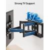 PERLESMITH Full Motion TV Wall Mount for Most 37-82 inch TVs up to 132 lbs, TV Mount with Dual Articulating Arms with Tilt and Extension, Fits 12″ 16″ Studs, Max VESA 600x400mm, PSLFK1(16″ wood studs – 37″-70″ full motion)