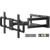 PERLESMITH Full Motion TV Wall Mount for Most 37-82 inch TVs up to 132 lbs, TV Mount with Dual Articulating Arms with Tilt and Extension, Fits 12″ 16″ Studs, Max VESA 600x400mm, PSLFK1(16″ wood studs – 37″-75″ full motion)