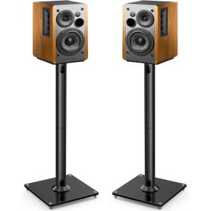 PERLESMITH Universal Speaker Stands Pair for Surround Sound up to 22LB, 27.56 Inch Bookshelf Speaker Stand for Klipsch, Polk, Yamaha & Other Large Satellite, Bookshelf Speakers, Studio Monitors(Weight 22 LBS)