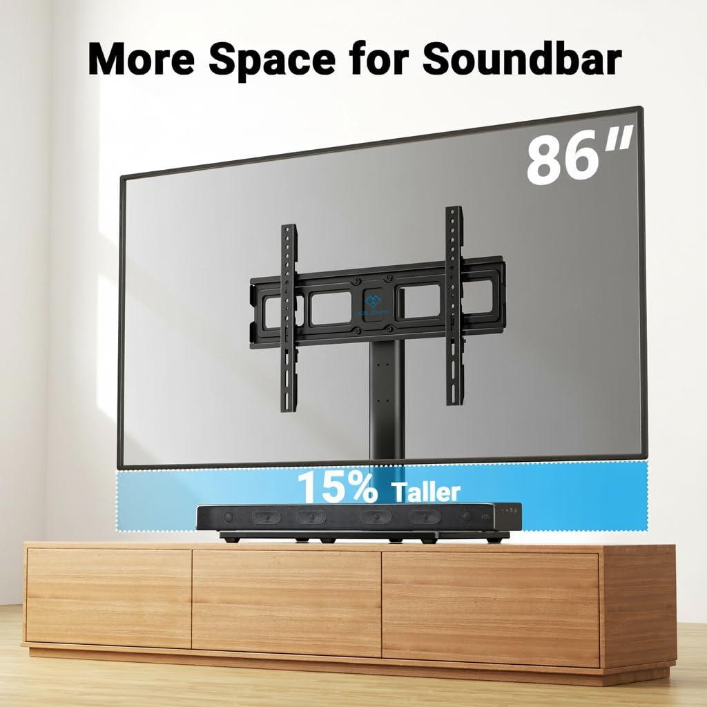 imagePERLESMITH Swivel Universal TV Stand Mount for 3286 Inch LCD OLED FlatCurved Screen TVs up to 99lbsHeight Adjustable Table Top TV StandBase with Tempered Glass BaseampWire ManagementVESA 600x400mm32 to 86 screen