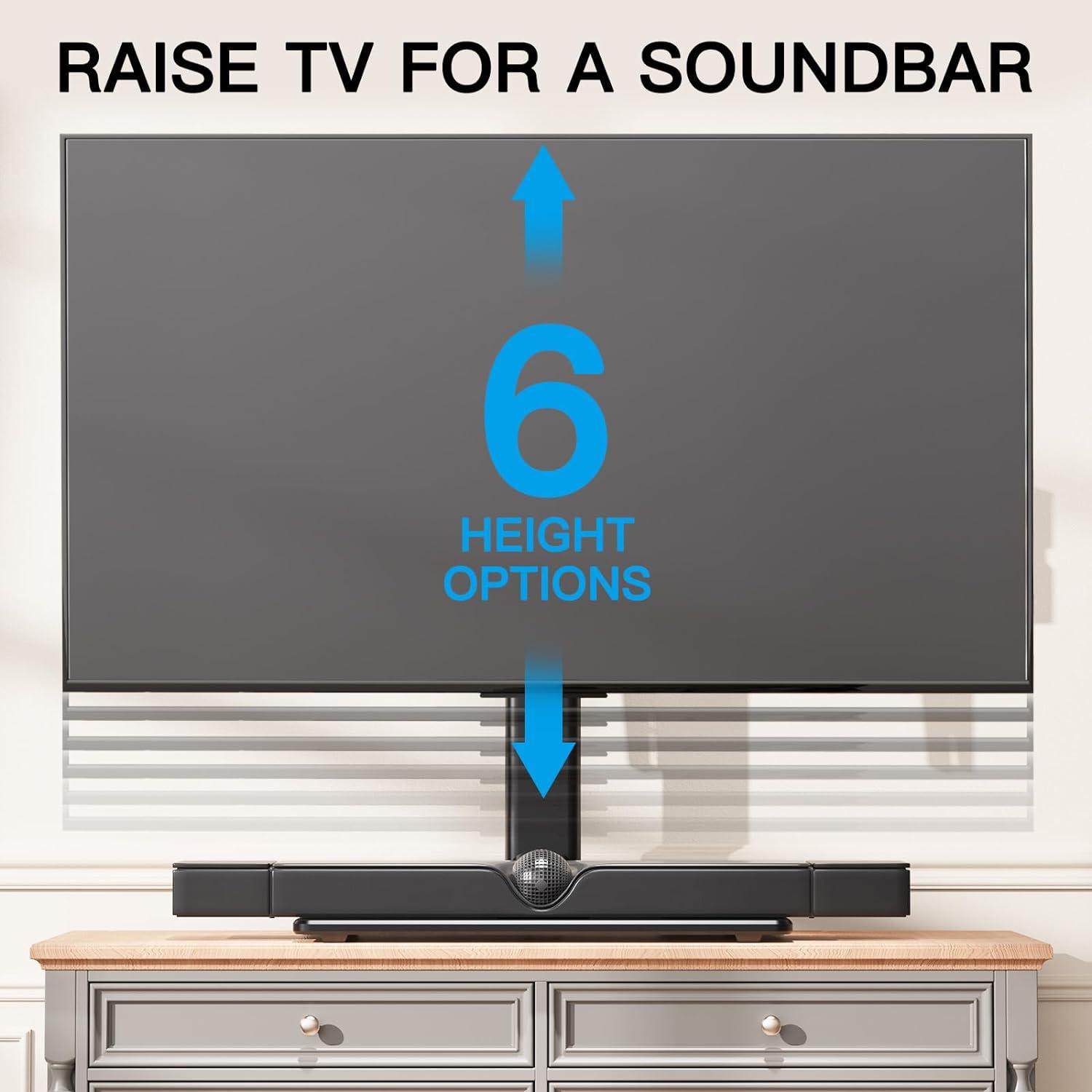 imagePERLESMITH Universal TV Stand Table Top TV Base for 3282 inch LCD LED OLED 4K Flat Screen TVsHeight Adjustable TV Mount Stand with Tempered Glass Base VESA 600x400mm3265 TV Stand