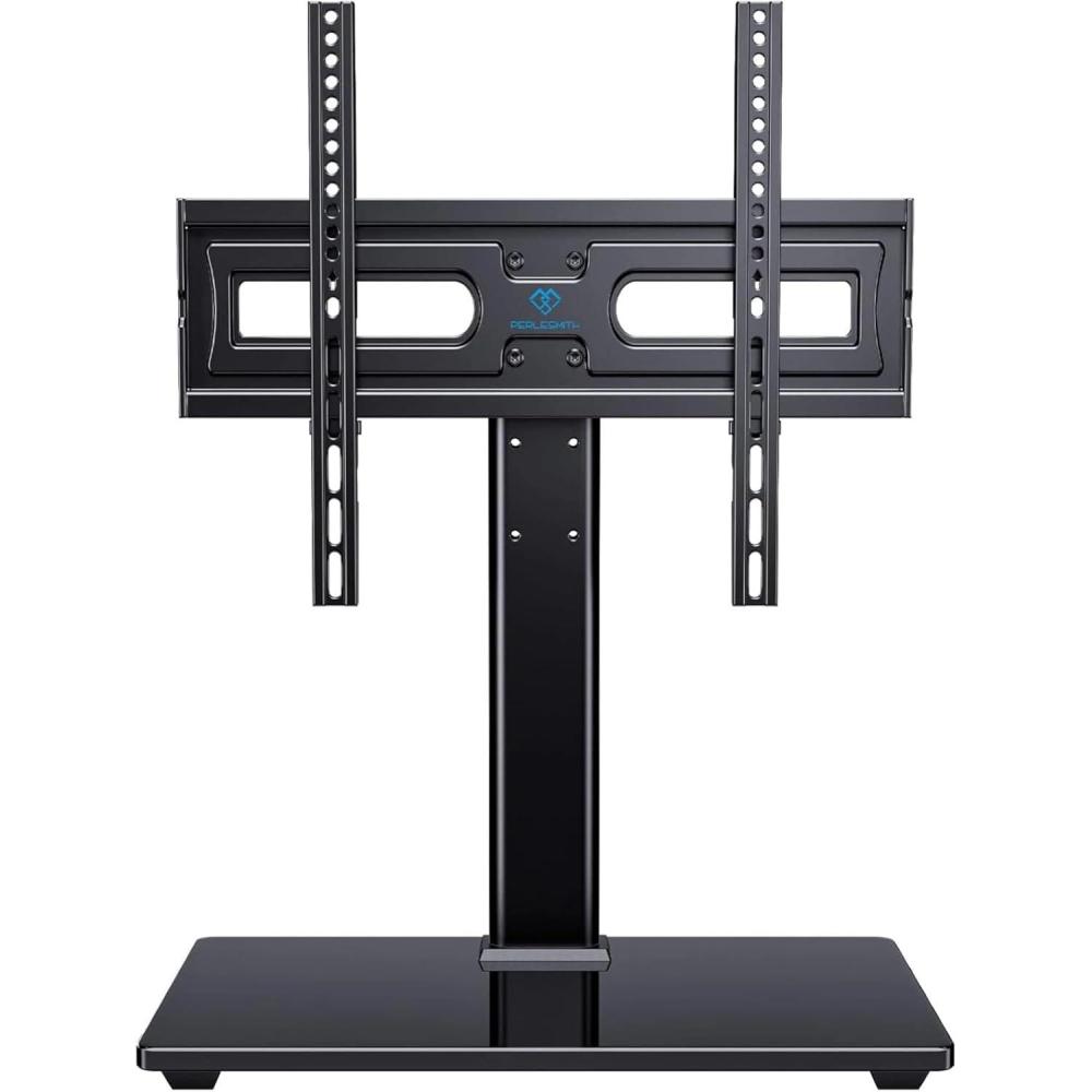 imagePERLESMITH Universal TV Stand Table Top TV Base for 3282 inch LCD LED OLED 4K Flat Screen TVsHeight Adjustable TV Mount Stand with Tempered Glass Base VESA 600x400mm3265 TV Stand
