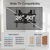 PERLESMITH Corner TV Wall Mount Bracket for 26-60 inch LED LCD Flat Curved Screen TVs up to 99 lbs, Full Motion Corner TV Mount with Dual Articulating Arms, Swivel, Tilt, Extension, Max VESA 400x400mm