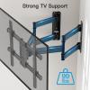 PERLESMITH Corner TV Wall Mount Bracket for 26-60 inch LED LCD Flat Curved Screen TVs up to 99 lbs, Full Motion Corner TV Mount with Dual Articulating Arms, Swivel, Tilt, Extension, Max VESA 400x400mm