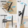 PERLESMITH Corner TV Wall Mount Full Motion, Corner TV Bracket Fits 37-70 Inch LED, LCD 4K Flat Curved Screen TVs Hold up to 99 lbs, Max VESA 600×400 Tilt, Swivel and Level, PSCLF1