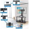 PERLESMITH Swivel Floor TV Stand/Base for 32-65 Inch TVs-Universal Corner TV Stand Mount with Storage for Media-Height Adjustable Entertainment Stand with Cable Management, VESA 600x400mm, PSFS03