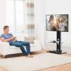 PERLESMITH Swivel Floor TV Stand/Base with Shelves for Most 32-75 inch LCD LED TVs – Universal TV Mount Stand Perfect for Corner & Bedroom, Height Adjustable & Cable Management, VESA 600x400mm