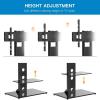 PERLESMITH Swivel Floor TV Stand/Base with Shelves for Most 32-75 inch LCD LED TVs – Universal TV Mount Stand Perfect for Corner & Bedroom, Height Adjustable & Cable Management, VESA 600x400mm
