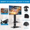 PERLESMITH Swivel Floor TV Stand/Base with Shelves for Most 32-75 inch LCD LED TVs – Universal TV Mount Stand Perfect for Corner & Bedroom, Height Adjustable & Cable Management, VESA 600x400mm