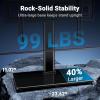 PERLESMITH Swivel Universal TV Stand Mount for 32-86 Inch LCD OLED Flat/Curved Screen TVs up to 99lbs-Height Adjustable Table Top TV Stand/Base with Tempered Glass Base&Wire Management,VESA 600x400mm(32″ to 86″ screen)