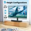 PERLESMITH Swivel Universal TV Stand Mount for 32-86 Inch LCD OLED Flat/Curved Screen TVs up to 99lbs-Height Adjustable Table Top TV Stand/Base with Tempered Glass Base&Wire Management,VESA 600x400mm(32″ to 86″ screen)