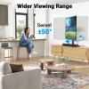 PERLESMITH Swivel Universal TV Stand Mount for 32-86 Inch LCD OLED Flat/Curved Screen TVs up to 99lbs-Height Adjustable Table Top TV Stand/Base with Tempered Glass Base&Wire Management,VESA 600x400mm(24″ to 60″ screen)