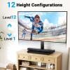 PERLESMITH Swivel Universal TV Stand Mount for 32-86 Inch LCD OLED Flat/Curved Screen TVs up to 99lbs-Height Adjustable Table Top TV Stand/Base with Tempered Glass Base&Wire Management,VESA 600x400mm(24″ to 60″ screen)