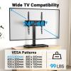PERLESMITH Swivel Universal TV Stand Mount for 32-86 Inch LCD OLED Flat/Curved Screen TVs up to 99lbs-Height Adjustable Table Top TV Stand/Base with Tempered Glass Base&Wire Management,VESA 600x400mm(24″ to 60″ screen)