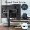 PERLESMITH Swivel Universal TV Stand Mount for 32-86 Inch LCD OLED Flat/Curved Screen TVs up to 99lbs-Height Adjustable Table Top TV Stand/Base with Tempered Glass Base&Wire Management,VESA 600x400mm(37″ to 80″ screen)