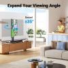 PERLESMITH Swivel Universal TV Stand Mount for 32-86 Inch LCD OLED Flat/Curved Screen TVs up to 99lbs-Height Adjustable Table Top TV Stand/Base with Tempered Glass Base&Wire Management,VESA 600x400mm(32″ to 86″ screen)