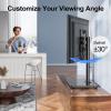 PERLESMITH Swivel Universal TV Stand for 19-43 inch TVs or Monitor, Height Adjustable TV Mount Stand with Tempered Glass Base, Max VESA 200x200mm, Holds up to 44lbs, PSTVS07