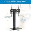 PERLESMITH Universal Floor TV Stand/Base with Swivel Mount for Most 32-65 inch LCD LED TVs – Height Adjustable, Cable Management and Space Saving, VESA 600x400mm, Perfect for Corner & Bedroom, PSFS01