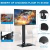 PERLESMITH Universal Floor TV Stand/Base with Swivel Mount for Most 32-65 inch LCD LED TVs – Height Adjustable, Cable Management and Space Saving, VESA 600x400mm, Perfect for Corner & Bedroom, PSFS01