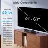PERLESMITH Universal Swivel TV Stand Legs for 24-60 inch LCD LED TVs, Height Adjustable Television Mount Stand with Tempered Glass Base, Universal VESA Mount 400×400mm, Holds up to 88lbs, PSTVS09(Swivel)