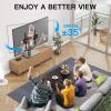 PERLESMITH Universal TV Stand Table Top TV Base for 32-82 inch LCD LED OLED 4K Flat Screen TVs-Height Adjustable TV Mount Stand with Tempered Glass Base, VESA 600x400mm(32″-65″ TV Stand)