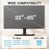 PERLESMITH Universal TV Stand Table Top TV Base for 32-82 inch LCD LED OLED 4K Flat Screen TVs-Height Adjustable TV Mount Stand with Tempered Glass Base, VESA 600x400mm(32″-65″ TV Stand)