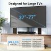 PERLESMITH Universal TV Stand Table Top TV Base for 32-82 inch LCD LED OLED 4K Flat Screen TVs-Height Adjustable TV Mount Stand with Tempered Glass Base, VESA 600x400mm(37-77 Inch Screen)