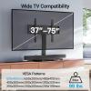 PERLESMITH Universal TV Stand Table Top TV Base for 32-82 inch LCD LED OLED 4K Flat Screen TVs-Height Adjustable TV Mount Stand with Tempered Glass Base, VESA 600x400mm(37-75 Inch Screen)