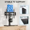 PERLESMITH Universal TV Stand Table Top TV Base for 32-82 inch LCD LED OLED 4K Flat Screen TVs-Height Adjustable TV Mount Stand with Tempered Glass Base, VESA 600x400mm(32″-65″ TV Stand)