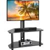 PERLESMITH Swivel Floor TV Stand/Base for 32-65 Inch TVs-Universal Corner TV Stand Mount with Storage for Media-Height Adjustable Entertainment Stand with Cable Management, VESA 600x400mm, PSFS03
