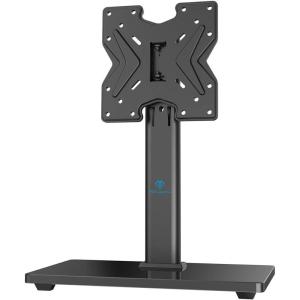PERLESMITH Swivel Universal TV Stand for 19-43 inch TVs or Monitor, Height Adjustable TV Mount Stand with Tempered Glass Base, Max VESA 200x200mm, Holds up to 44lbs, PSTVS07