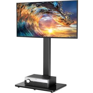 PERLESMITH Universal Floor TV Stand/Base with Swivel Mount for Most 32-65 inch LCD LED TVs – Height Adjustable, Cable Management and Space Saving, VESA 600x400mm, Perfect for Corner & Bedroom, PSFS01