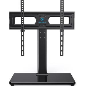 PERLESMITH Universal TV Stand Table Top TV Base for 32 to 65 inch LCD LED OLED 4K Flat Screen TVs-Height Adjustable TV Mount Stand with Tempered Glass Base,VESA 400x400mm,Holds up to 88lbs,PSTVS15